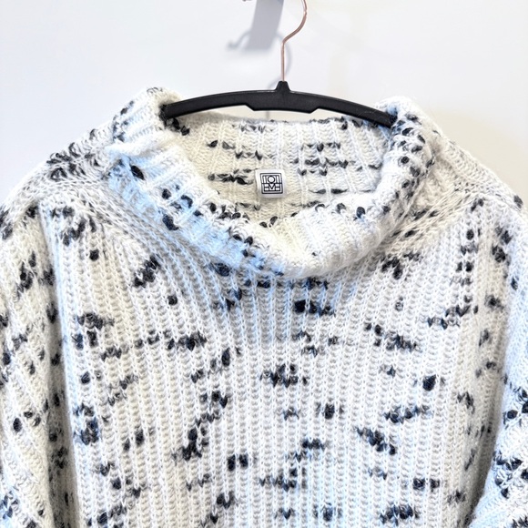 Toteme Cream Marled Mohair Turtleneck Sweater with Gray Speckle - Picture 5 of 8